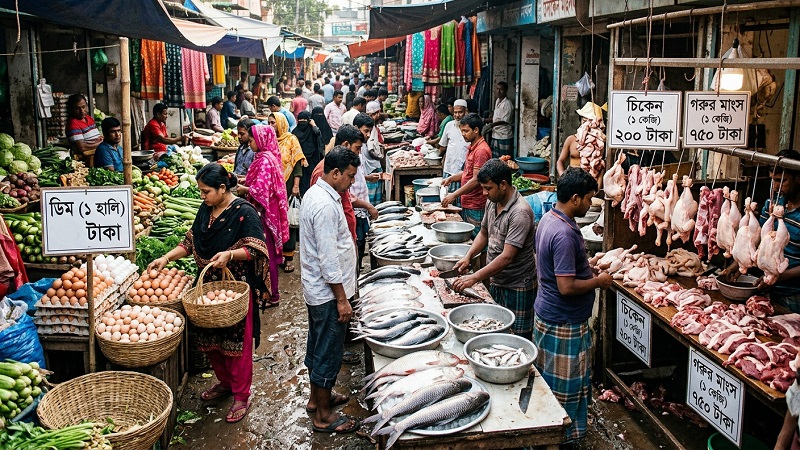 কমেছে ডিমে, আগের দামেই মাছ-মাংস